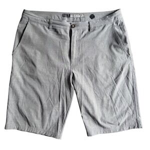 BKE Hybrid Shorts Mens 34 Grey Heathered Stretch Mesh Pockets TRI61 Casual Swim